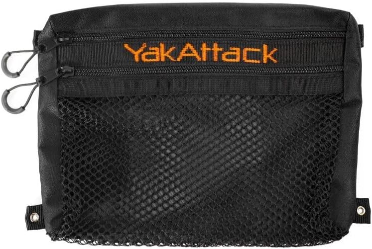 YakAttack 16" Dual Compartment Mesh Storage Bag | Compatible with BlackPak Pro & ShortStak Fishing Crates | Heavy-Duty Mesh with Two Zippered Compartments | Kayak Storage Accessories Organizer - Image 1